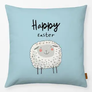 Kissen Happy Easter - Schaf blau