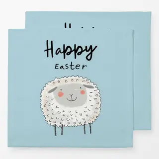 Servietten Happy Easter - Schaf blau