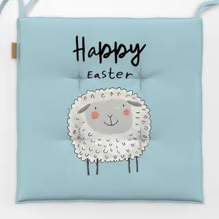 Sitzkissen Happy Easter - Schaf blau