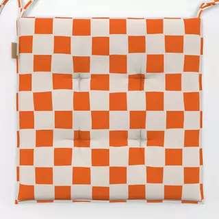 Sitzkissen Karo Liebe in orange & beige