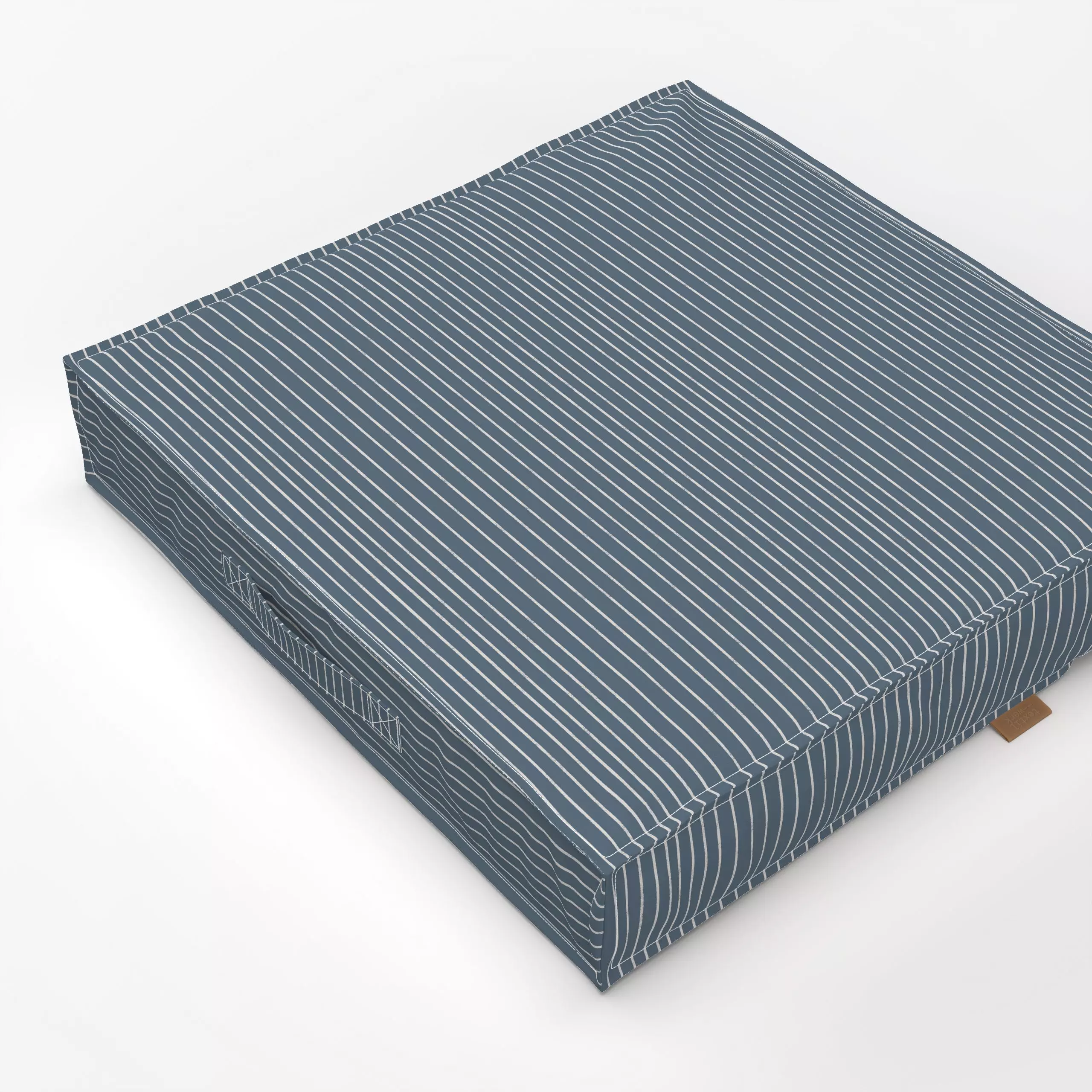 Bodenkissen Streifen Graublau Dunkel - Symbole & Muster - von „textilwerk x hejmelig"; Streifen, blau, hejmelig, sommerhus, ...