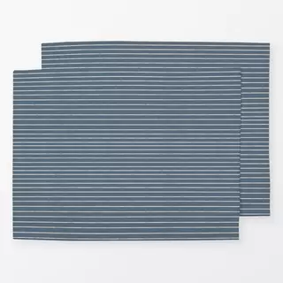 Tischset Streifen Graublau Dunkel