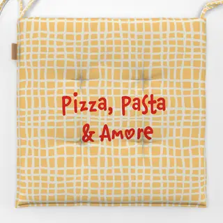 Sitzkissen Pizza-Pasta-et-Amore-gelb