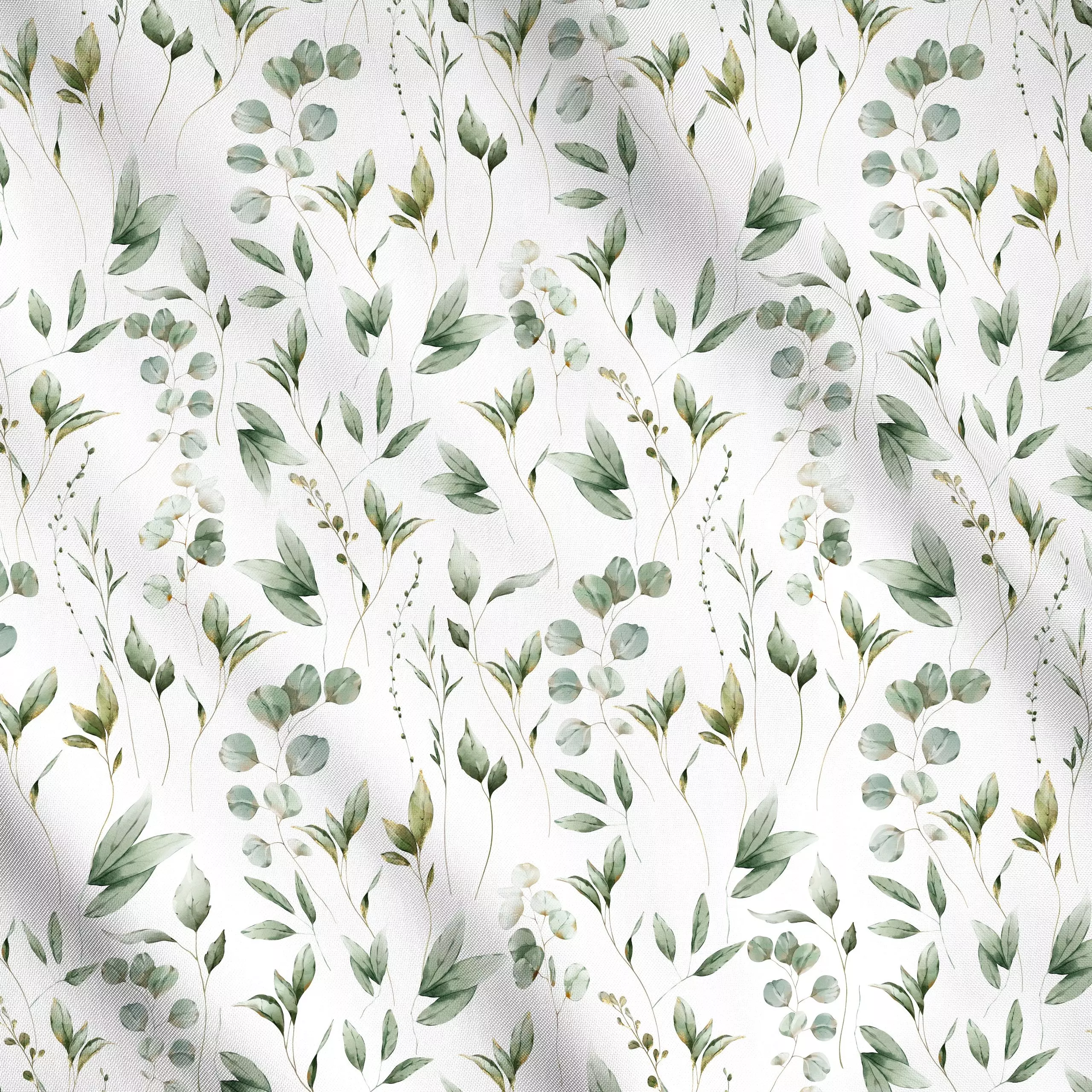 Meterware Eukalyptus Garten - Blumen & Florales, Pflanzen & Botanik - von „Uta Naumann"; Muster, Wasserfarben, Blatt, Blätte...