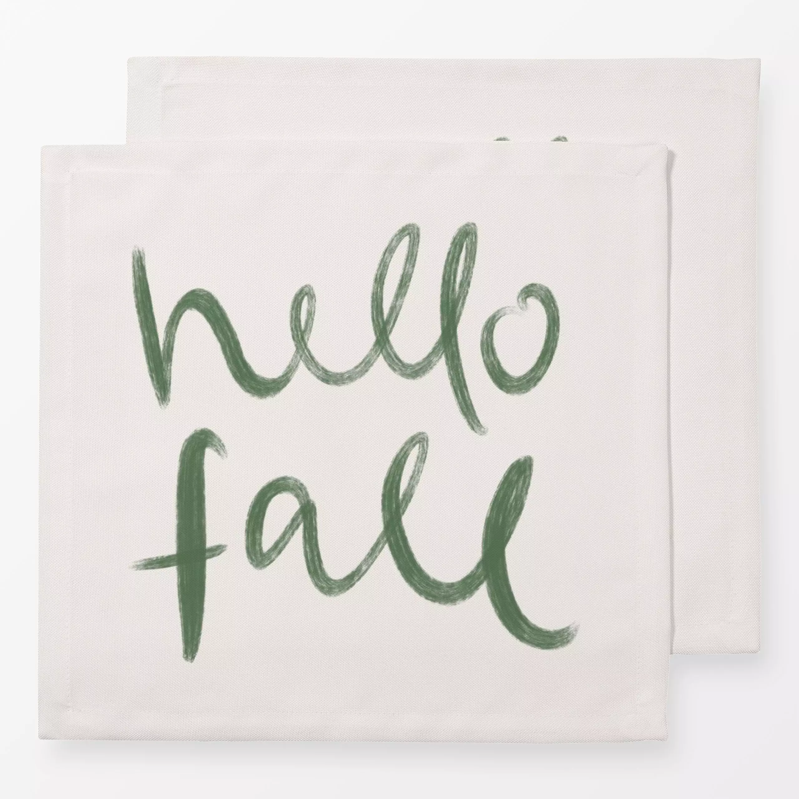 Servietten Hello Fall grün - Herbst, Sprüche & Schriftzüge - von „Kruth Design"; typografie, spruch, geschenkidee, Spruchkis...