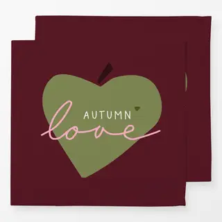 Servietten Autumn love burgundy oliv