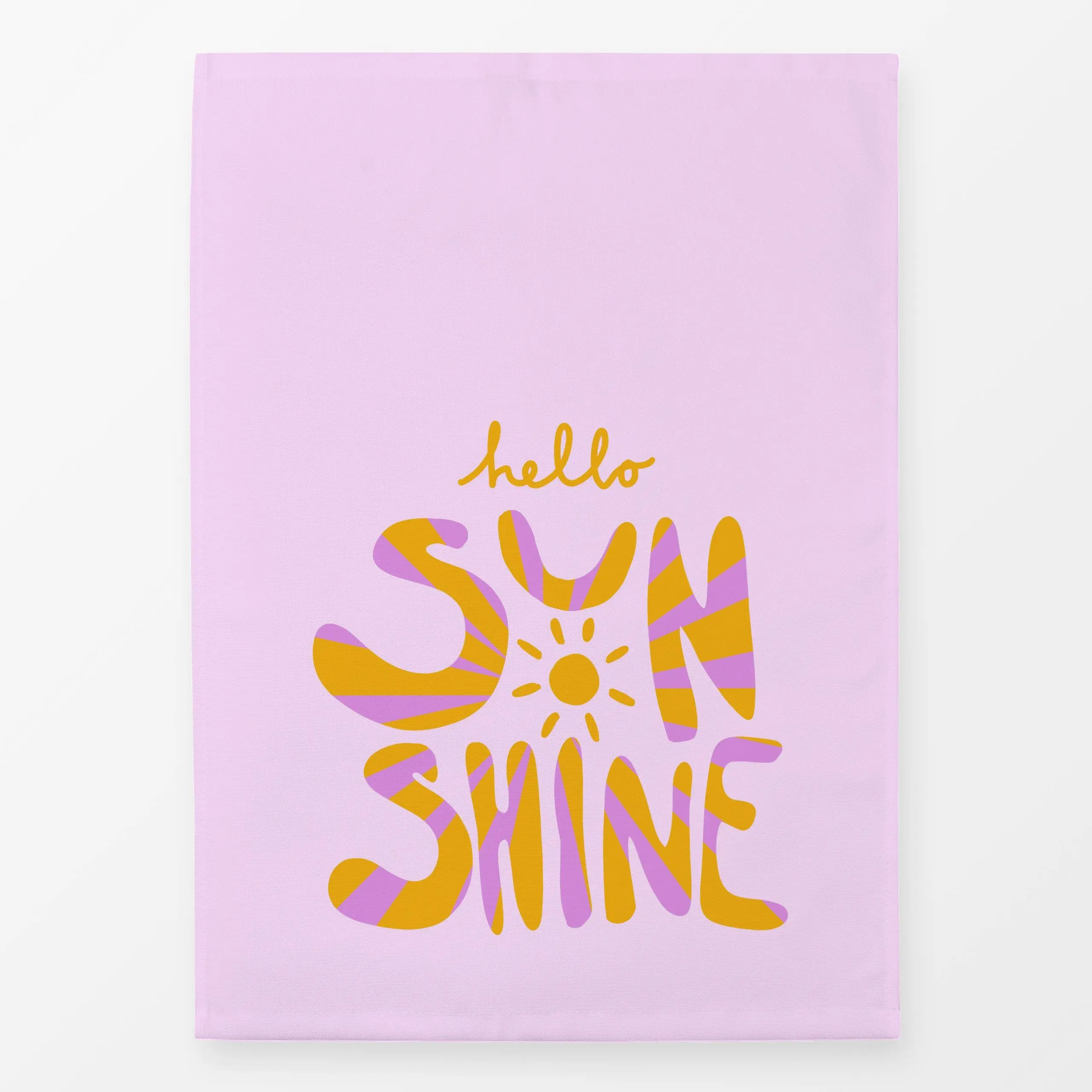Geschirrtücher hello Sunshine Strahlen - Sommer, Sprüche & Schriftzüge - von „Sophie Augustin Illustration"; Streifen, Sonne...