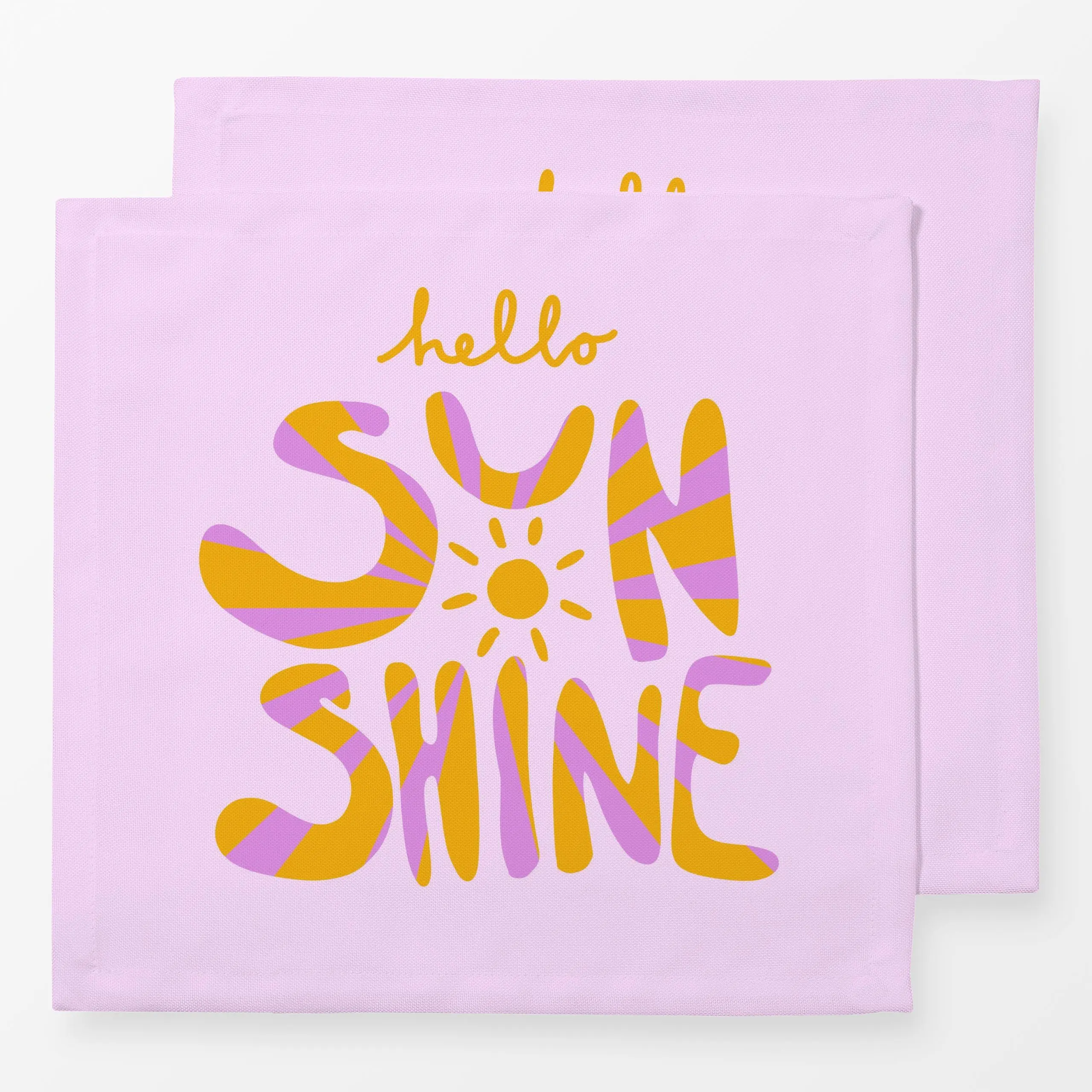Servietten hello Sunshine Strahlen - Sommer, Sprüche & Schriftzüge - von „Sophie Augustin Illustration"; Streifen, Sonne, So...