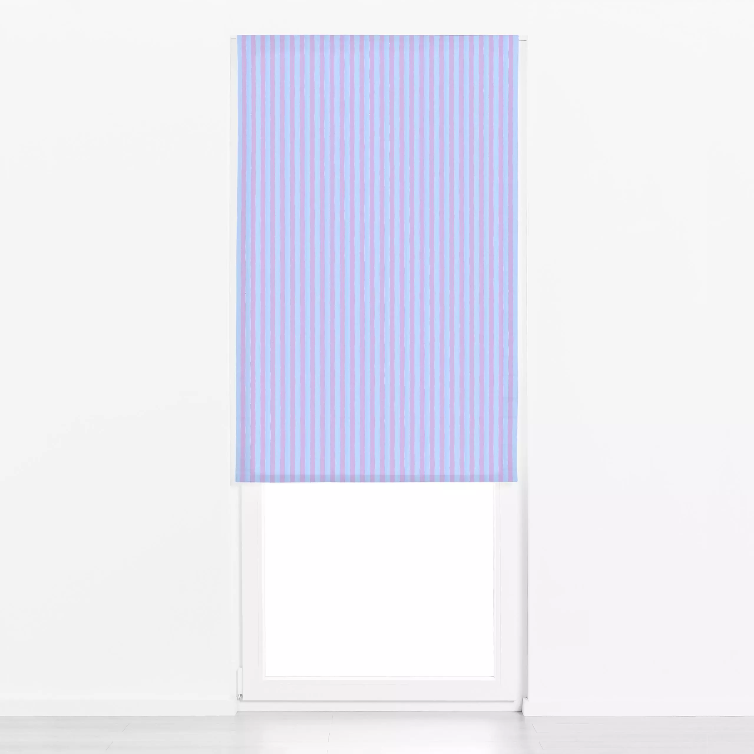 Raffrollo Streifen Blau Lila - Symbole & Muster - von „Studio Kesse"; Linien, Blaugrau, Streifen, Ostern, lila, gestreift, S...