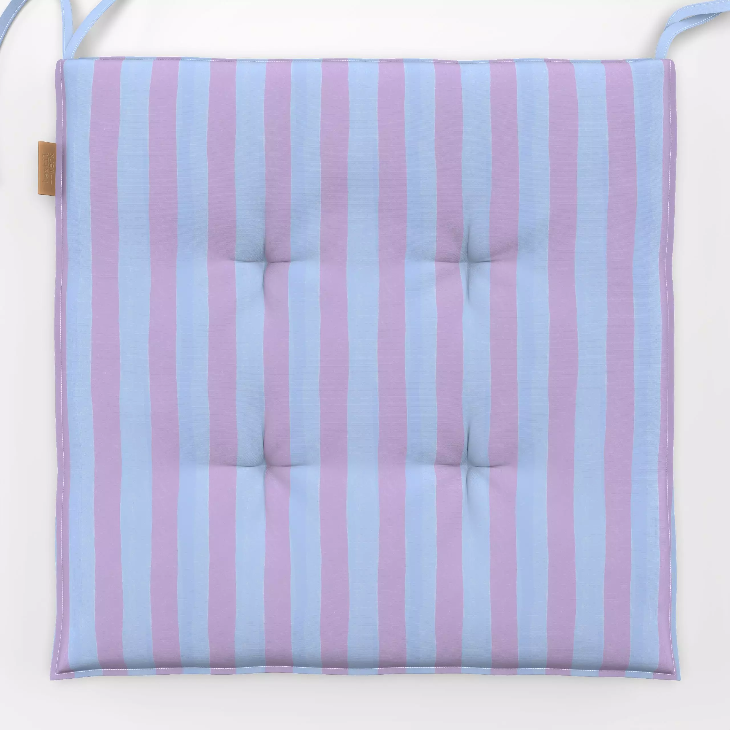 Sitzkissen Streifen Blau Lila - Symbole & Muster - von „Studio Kesse"; Linien, Blaugrau, Streifen, Ostern, lila, gestreift, ...