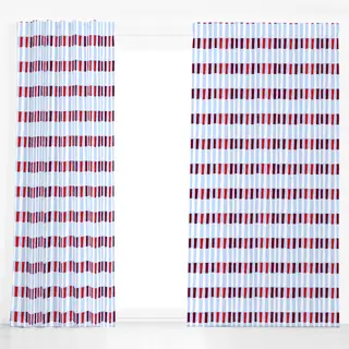 Dekovorhang Streifenmix Hellblau