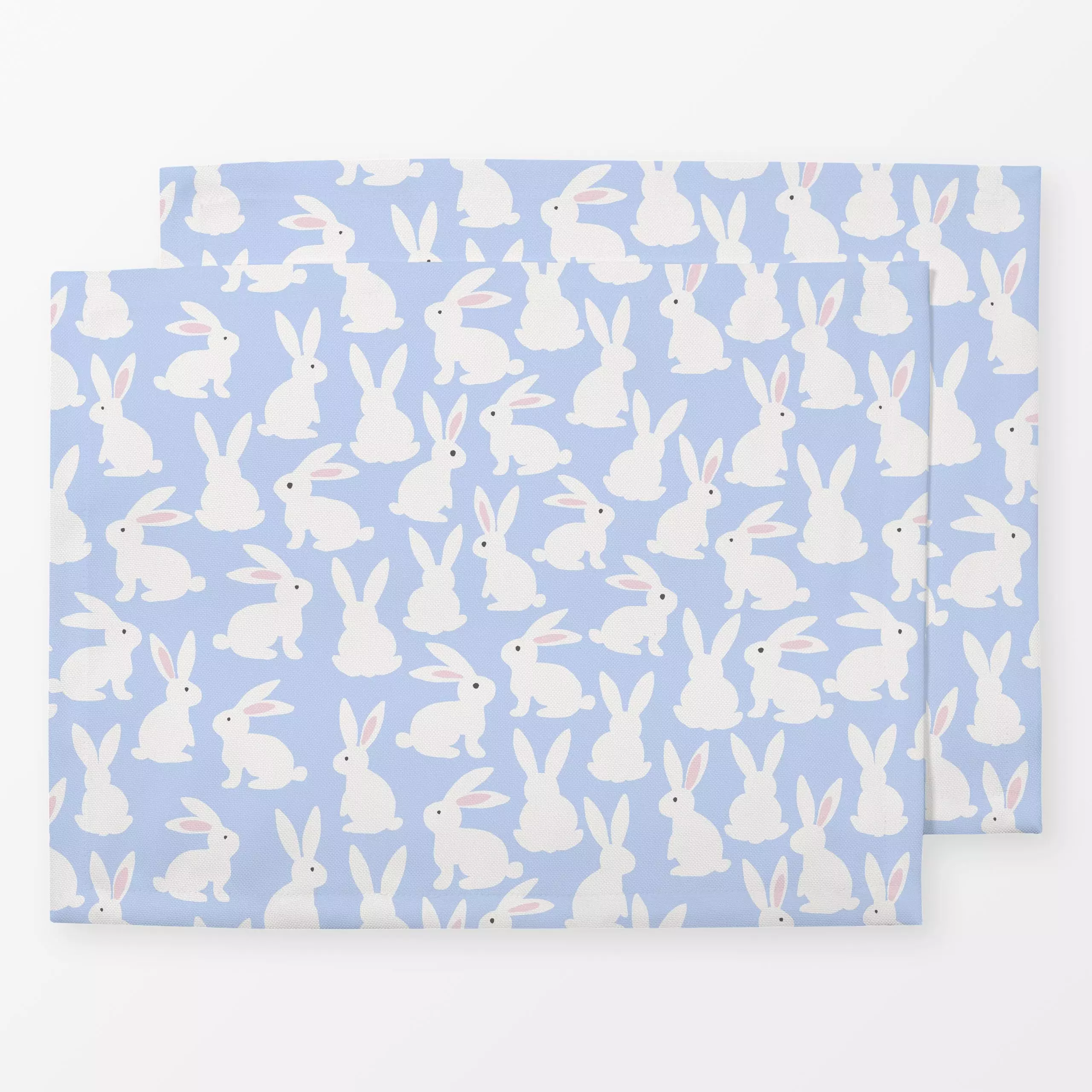 Tischset Osterhasen Kaninchen Blau - Frühling, Tiere, Anlässe, Ostern - von „Studio Kesse"; Hase, blau, Kaninchen, Ostern, O...