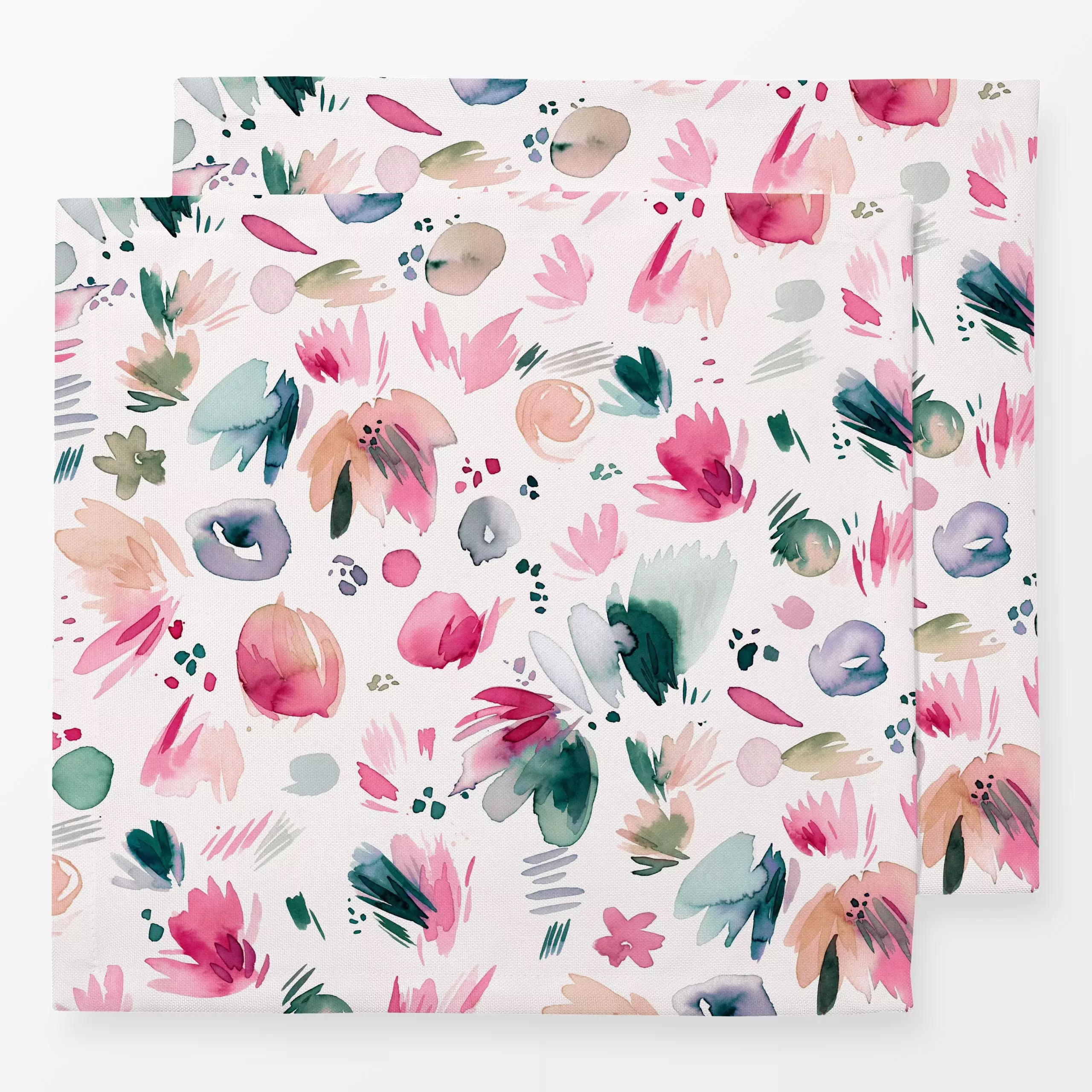 Servietten Abstrakt Blumen Aquarell Pink - Blumen & Florales, Symbole & Muster, Retro & Vintage - von „Ninola Design "; boho...