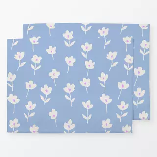 Tischset Blumen hellblau