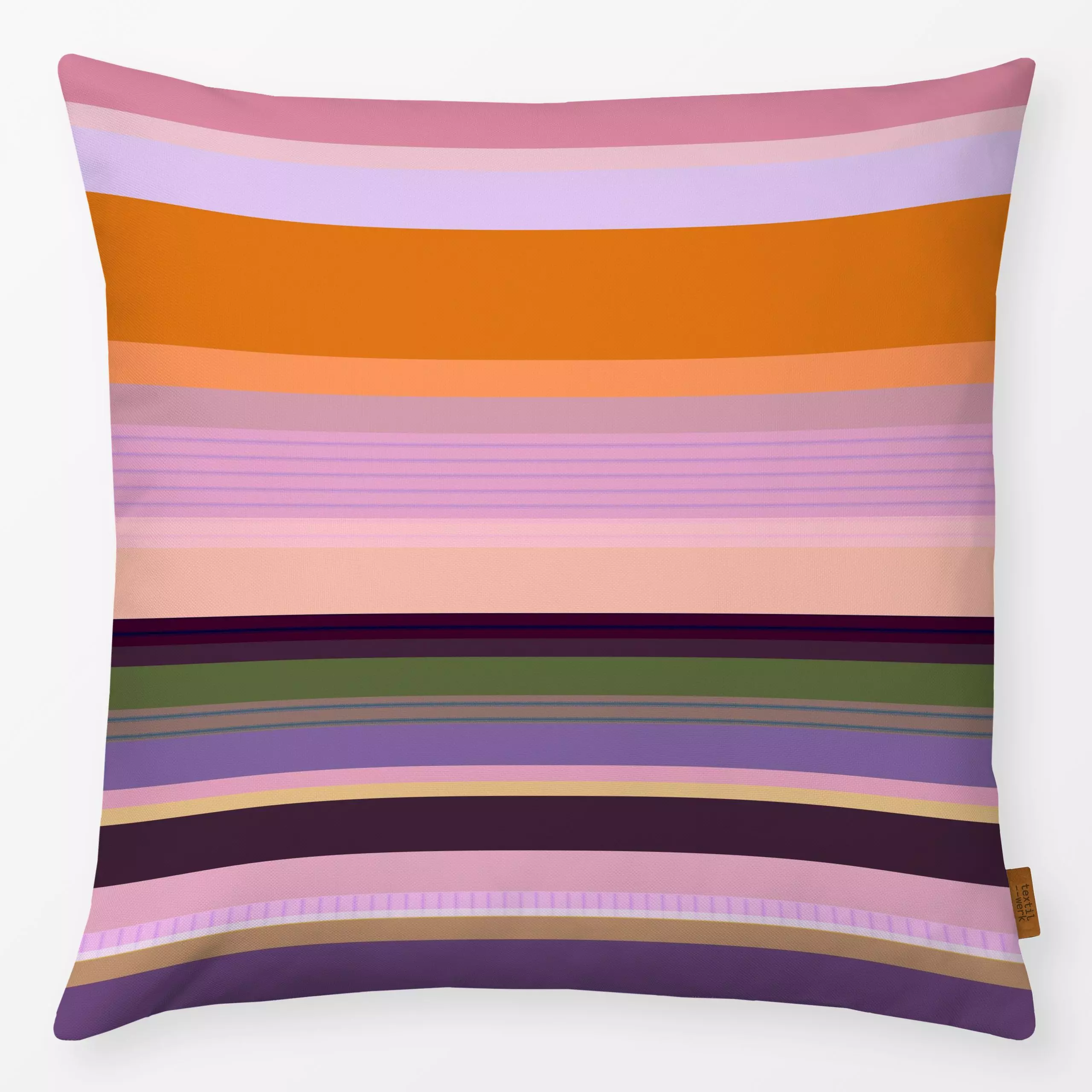 Kissen Horizontale Herbst Streifen - Herbst, Symbole & Muster - von „Alisa Knöß"; Streifen, Orange, Nordic, geschenkidee, He...