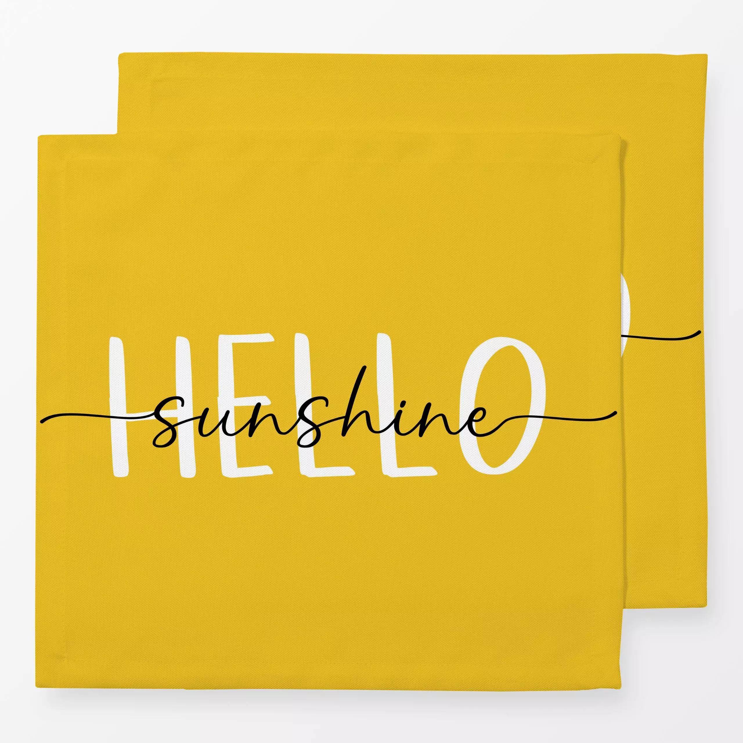 Servietten Hello Sunshine - Gelb - Sommer, Sprüche & Schriftzüge - von „Uta Naumann"; Garten, Sommer, text, typografie, Happ...