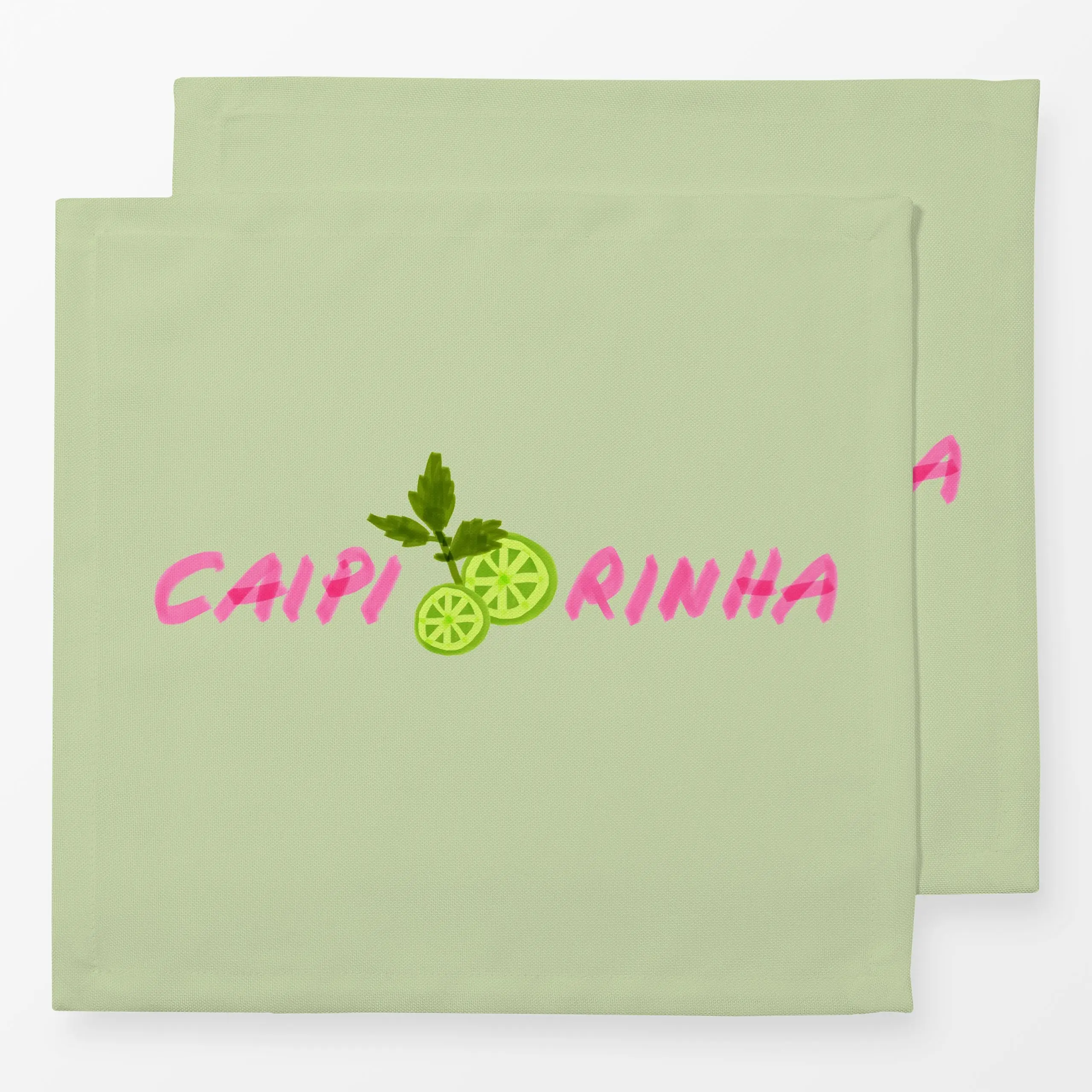 Servietten Caipirinha Typo & Limette - Sprüche & Schriftzüge, Küche, Essen & Trinken, Früchte - von „Sophie Augustin Illustr...