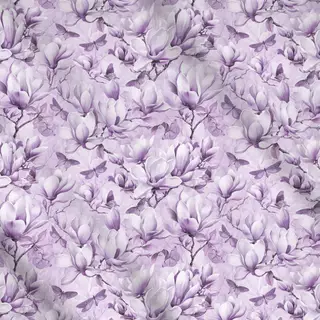 Meterware Magnolia And Butterfly Purple