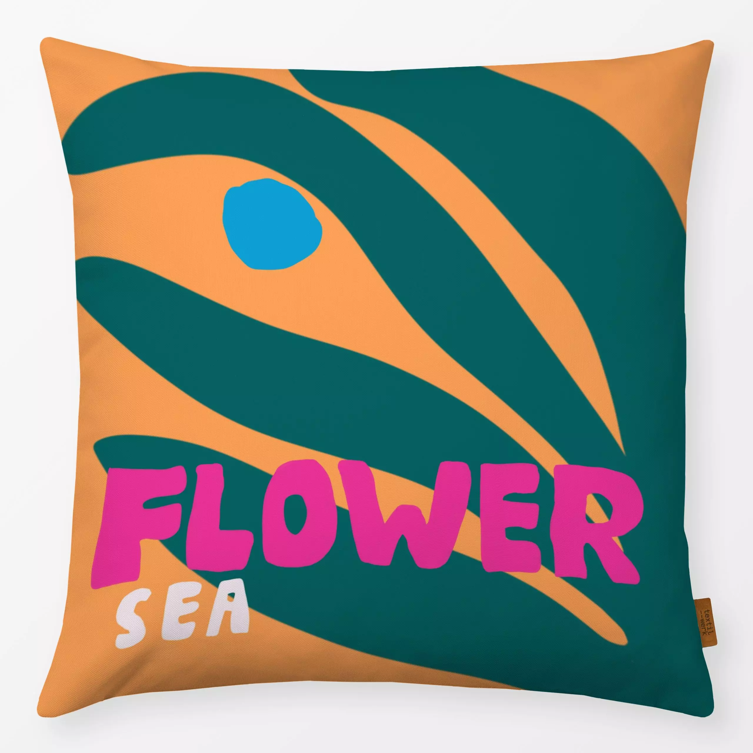 Kissen Flower Part 1 - Symbole & Muster, Pflanzen & Botanik - von „Ursula Tücks"; abstrakt, Meer, Orange, Sommer, Grafik, Ur...