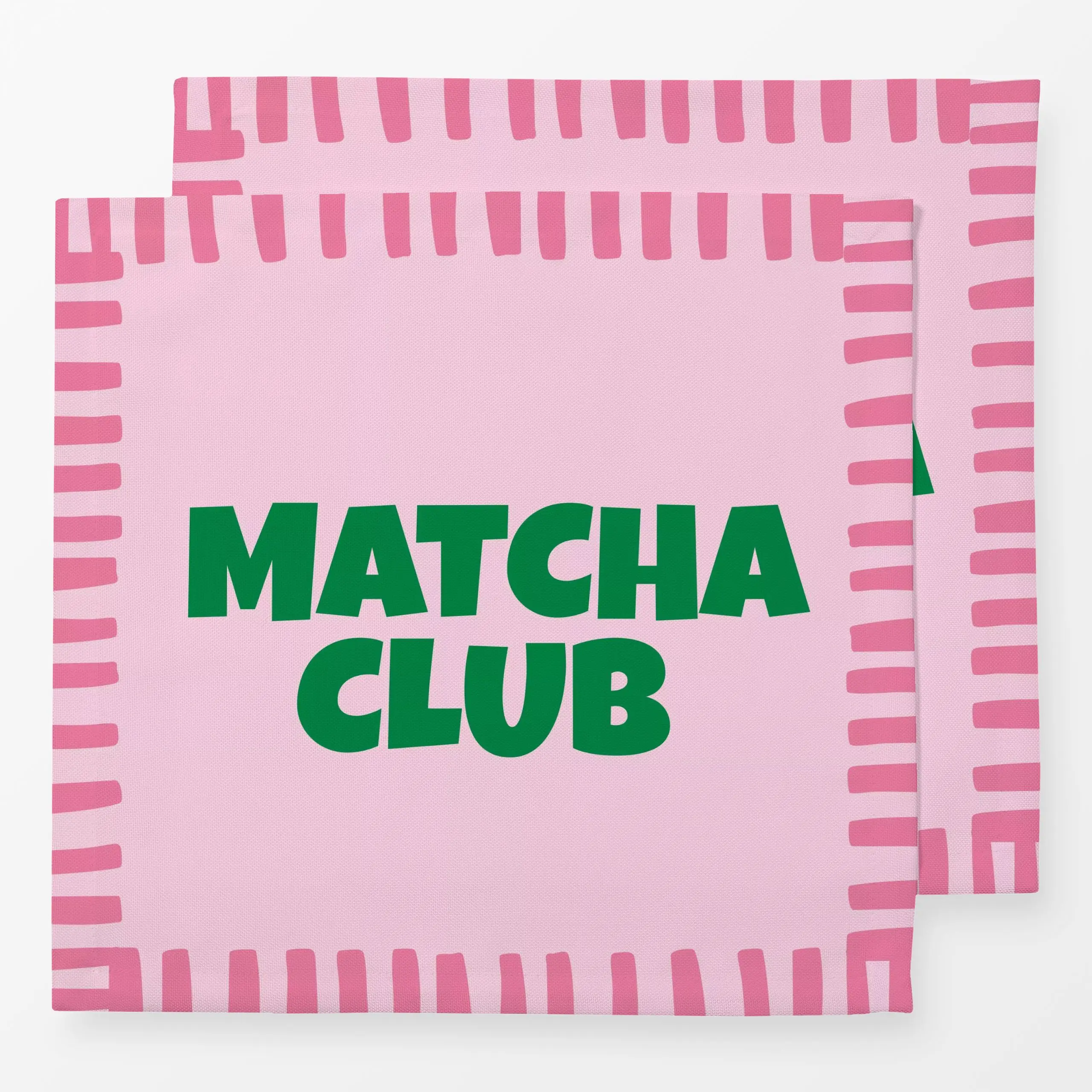 Servietten Matcha Club - Herbst, Sprüche & Schriftzüge, Küche, Essen & Trinken - von „textilwerk"; Illustration, Cozy, Somme...