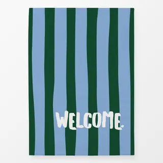 Geschirrtücher Welcome grün-blau