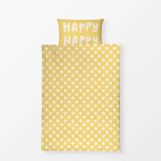 Bettwäsche Typo Happy Gelb
