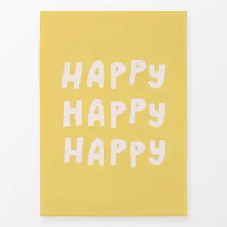Geschirrtücher Typo Happy Gelb