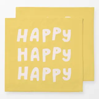Servietten Typo Happy Gelb