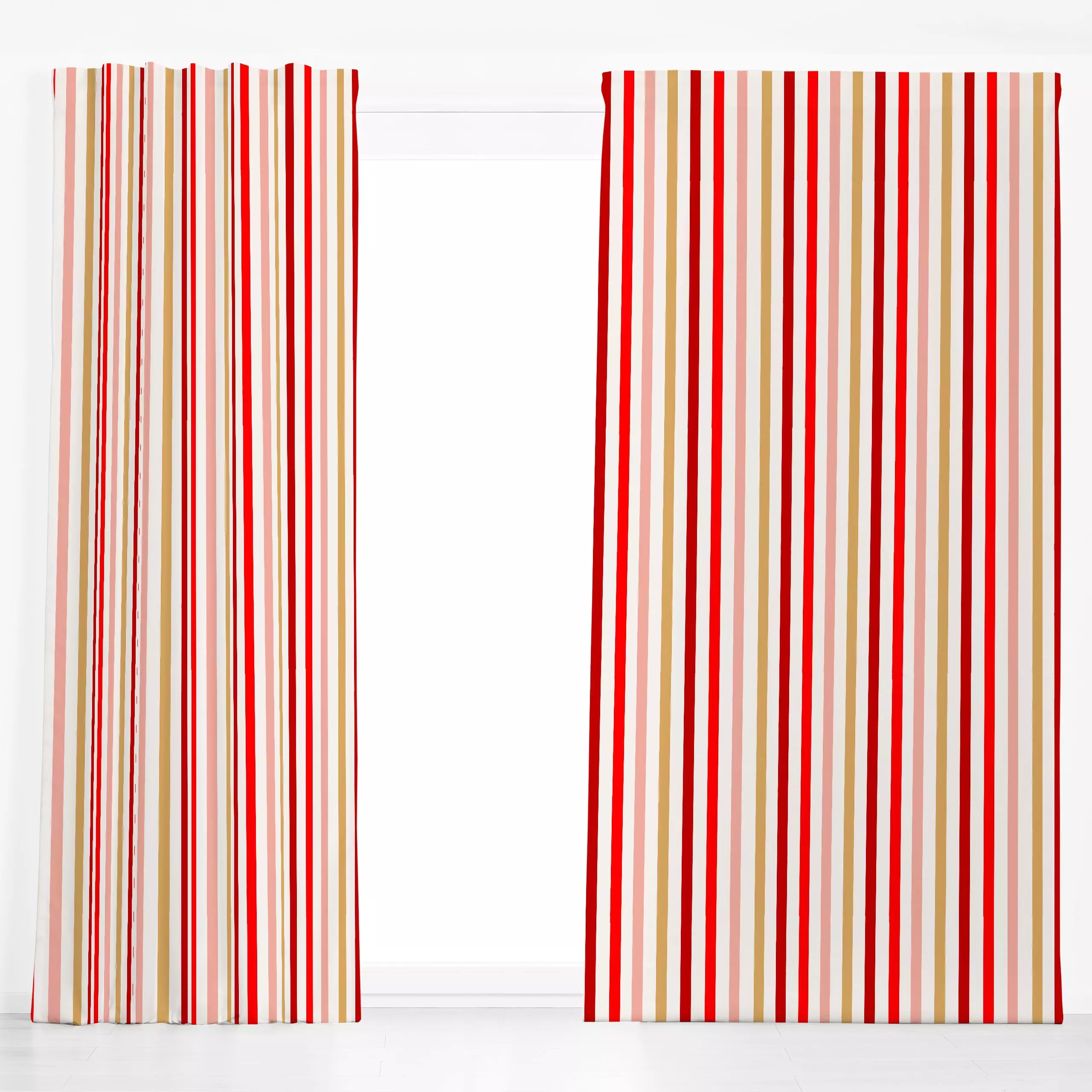Dekovorhang Stripes Christmas colorful 1 - Weihnachten, Symbole & Muster - von „Lena Yokota"; Muster, Streifen, Weihnachten,...