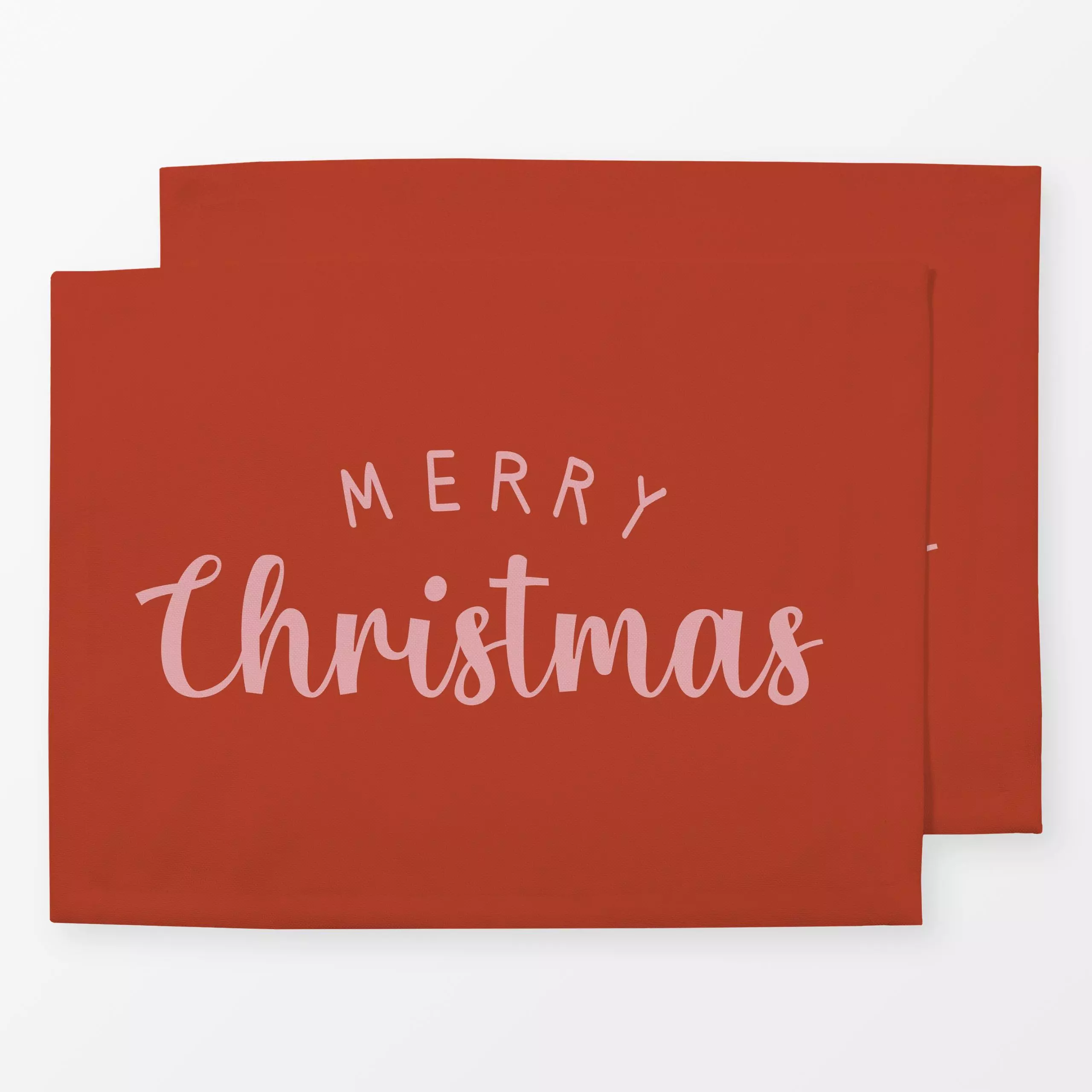 Tischset Merry Magical Red - Weihnachten, Anlässe - von „Jana Driver"; rosa, Merry Christmas, Weihnachten, typografie, rot, ...