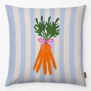 Kissen Karotten Auf Streifen Hellblau