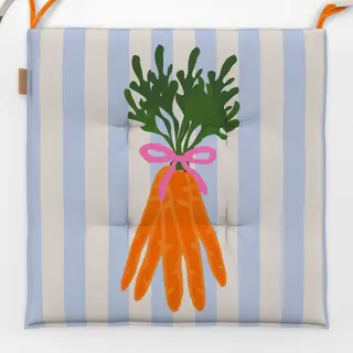 Sitzkissen Karotten Auf Streifen Hellblau