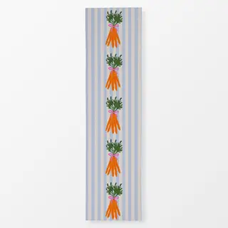 Tischläufer Karotten Auf Streifen Hellblau