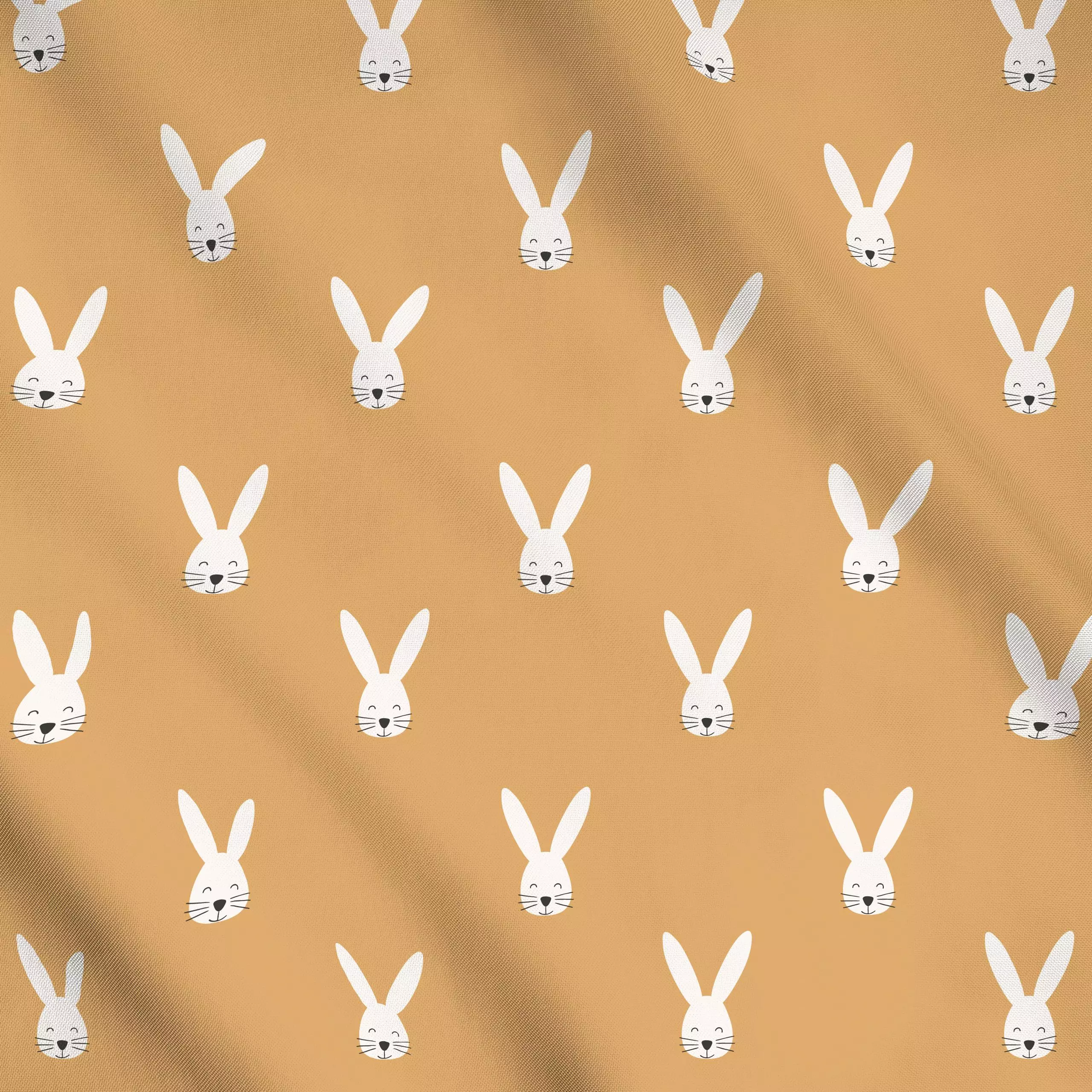 Meterware Happy Bunny yellow orange - Kinderzimmer & Motive für Kinder, Symbole & Muster - von „Kathrin Woo"; Muster, minima...