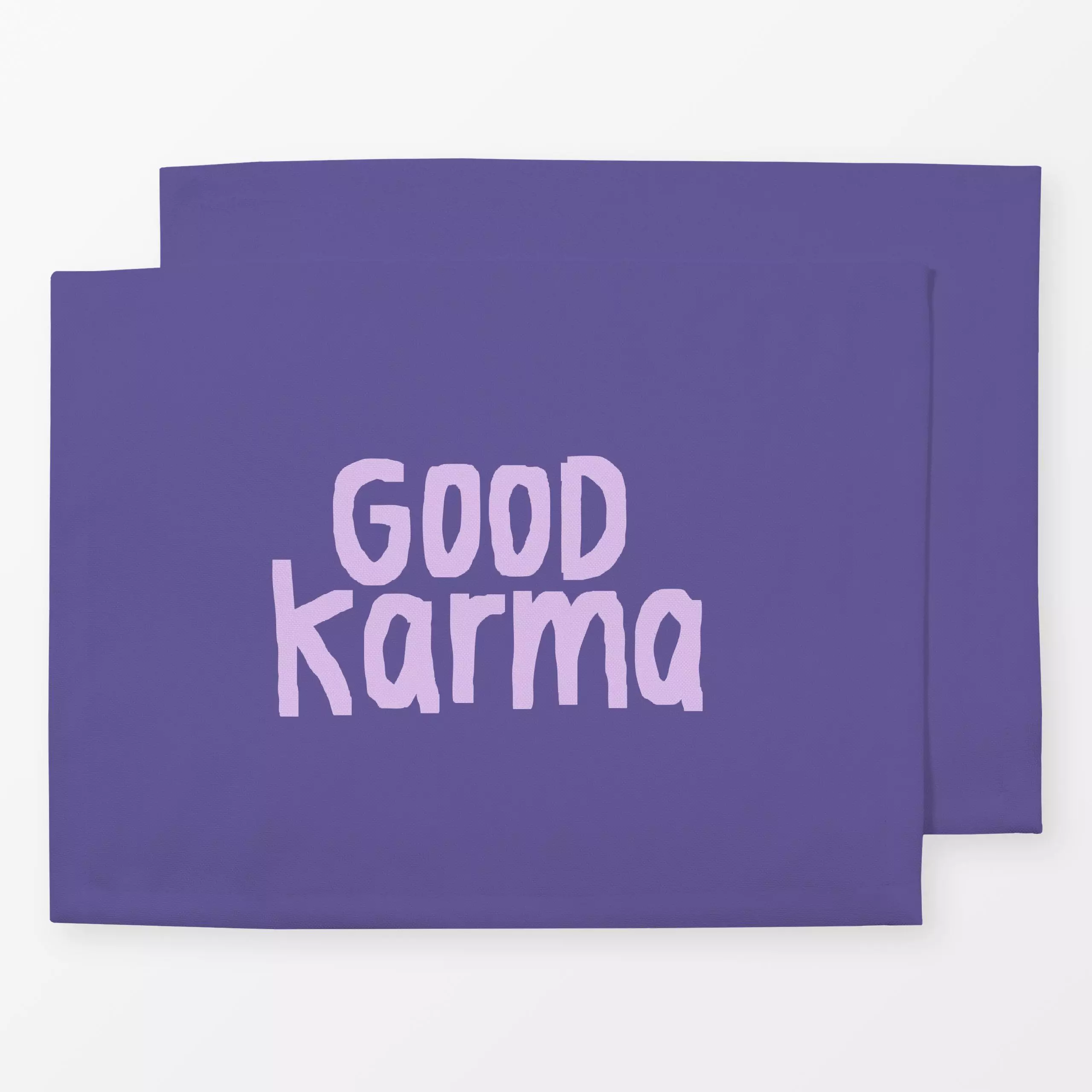 Tischset Good Karma 2 Wendemotiv - Sprüche & Schriftzüge - von „textilwerk"; boho, hippie, Retro, oriental, Karma, typo, sta...
