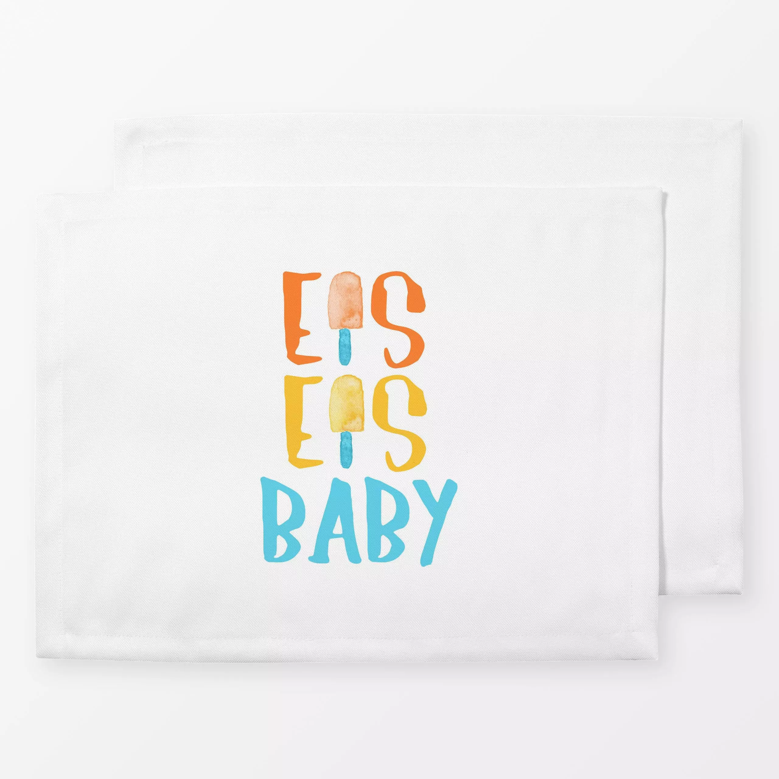 Tischset Summertime Eis am Stiel - Sommer, Küche, Essen & Trinken - von „Kathrin Löffler"; Eis, Sommer, Urlaub, Lustig, spru...