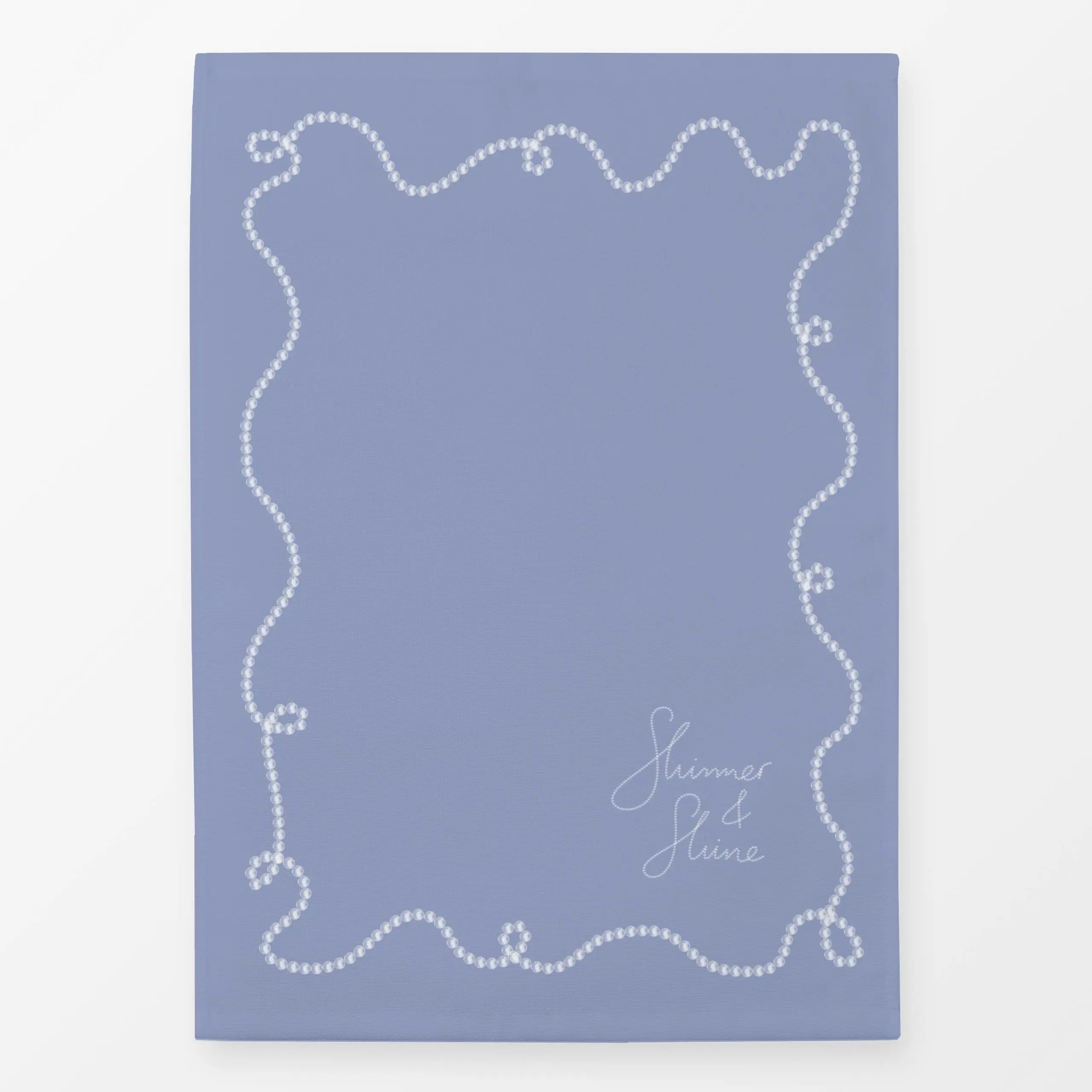 Geschirrtücher Perlenkette Rahmen Blau Typo - Sprüche & Schriftzüge, Symbole & Muster - von „Sophie Augustin Illustration"; ...