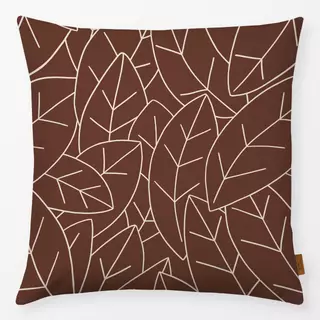 Kissen Blätter Outlines braun