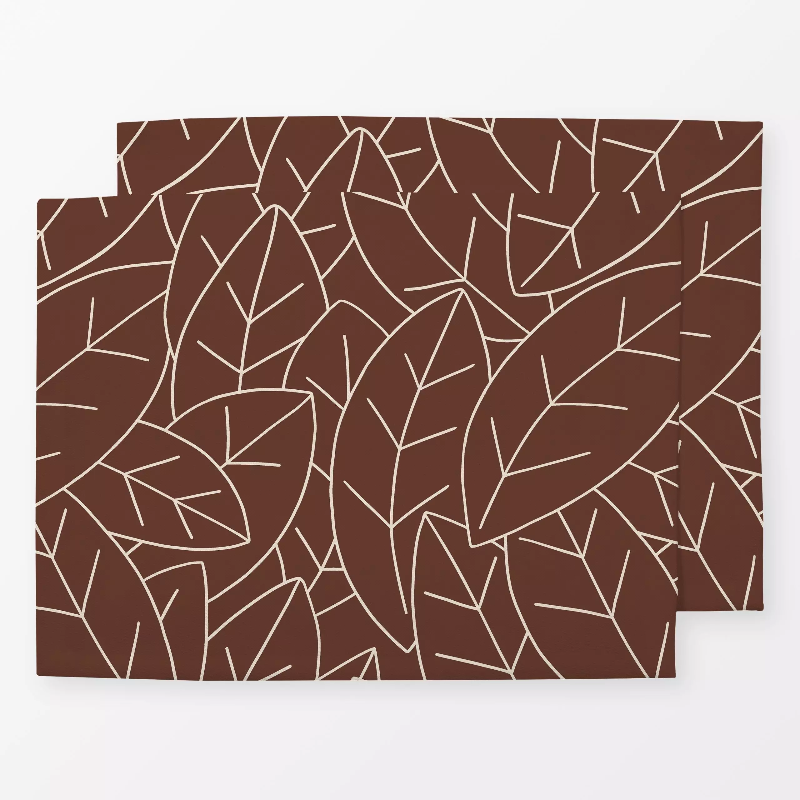 Tischset Blätter Outlines braun - Herbst, Pflanzen & Botanik - von „Studio Kesse"