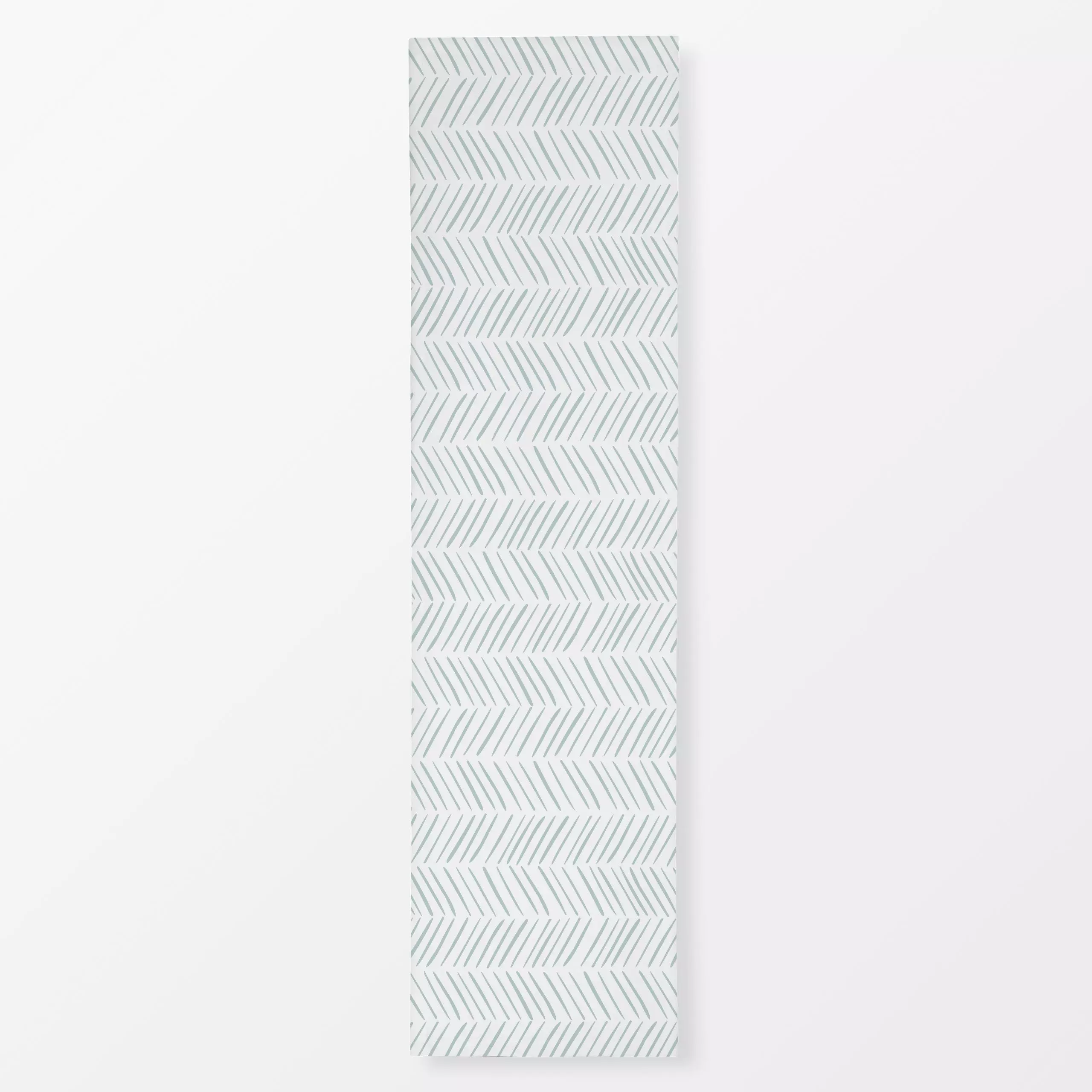 Tischläufer Fischgräte weiß mint - Sommer, Symbole & Muster - von „Katrin Graff"; boho, minimal, Abstrakt, Geometrisch, Meer...