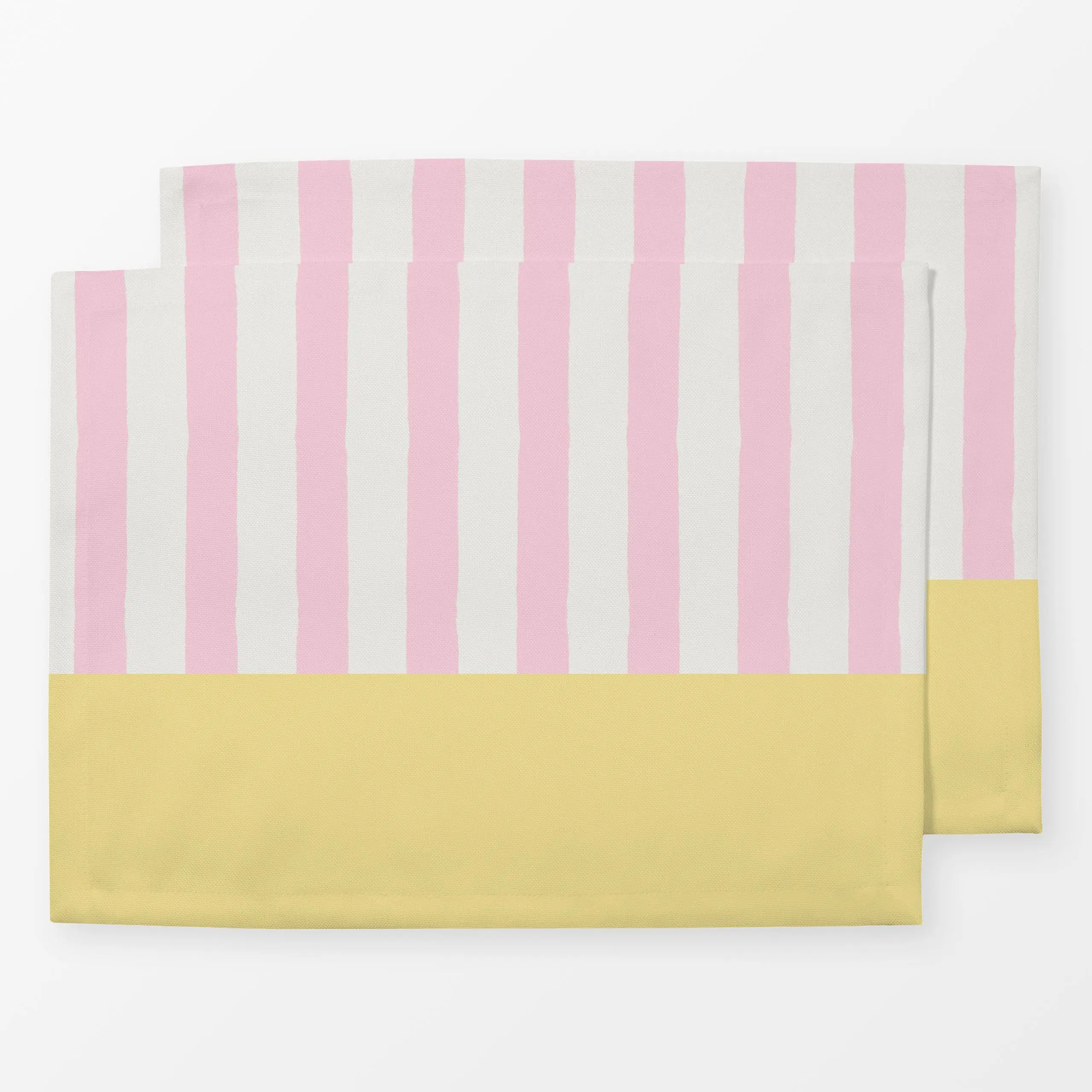 Tischset Fun Rosa Gelb gestreift, gemustert, fürs Kinderzimmer, Sommer, von Katrin Graff