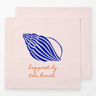 Servietten Coastal summer Muschel typo