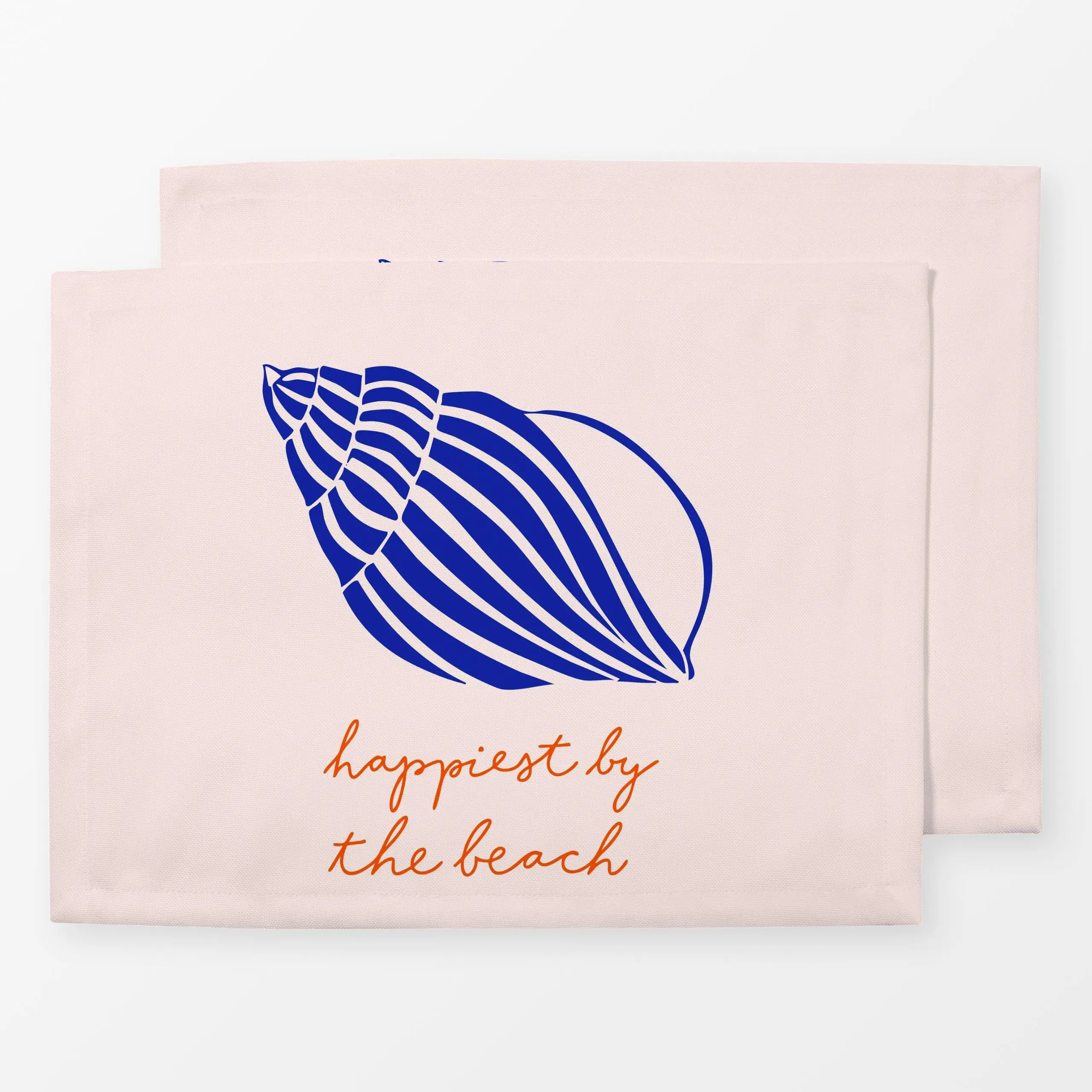 Tischset Coastal summer Muschel typo - Natur & Landschaft, Sommer, Sprüche & Schriftzüge - von „Carolin Vonhoff"; Meer, Somm...