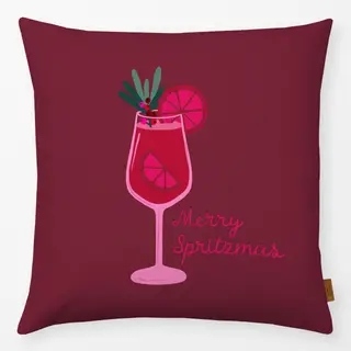 Kissen Merry Spritzmas rot