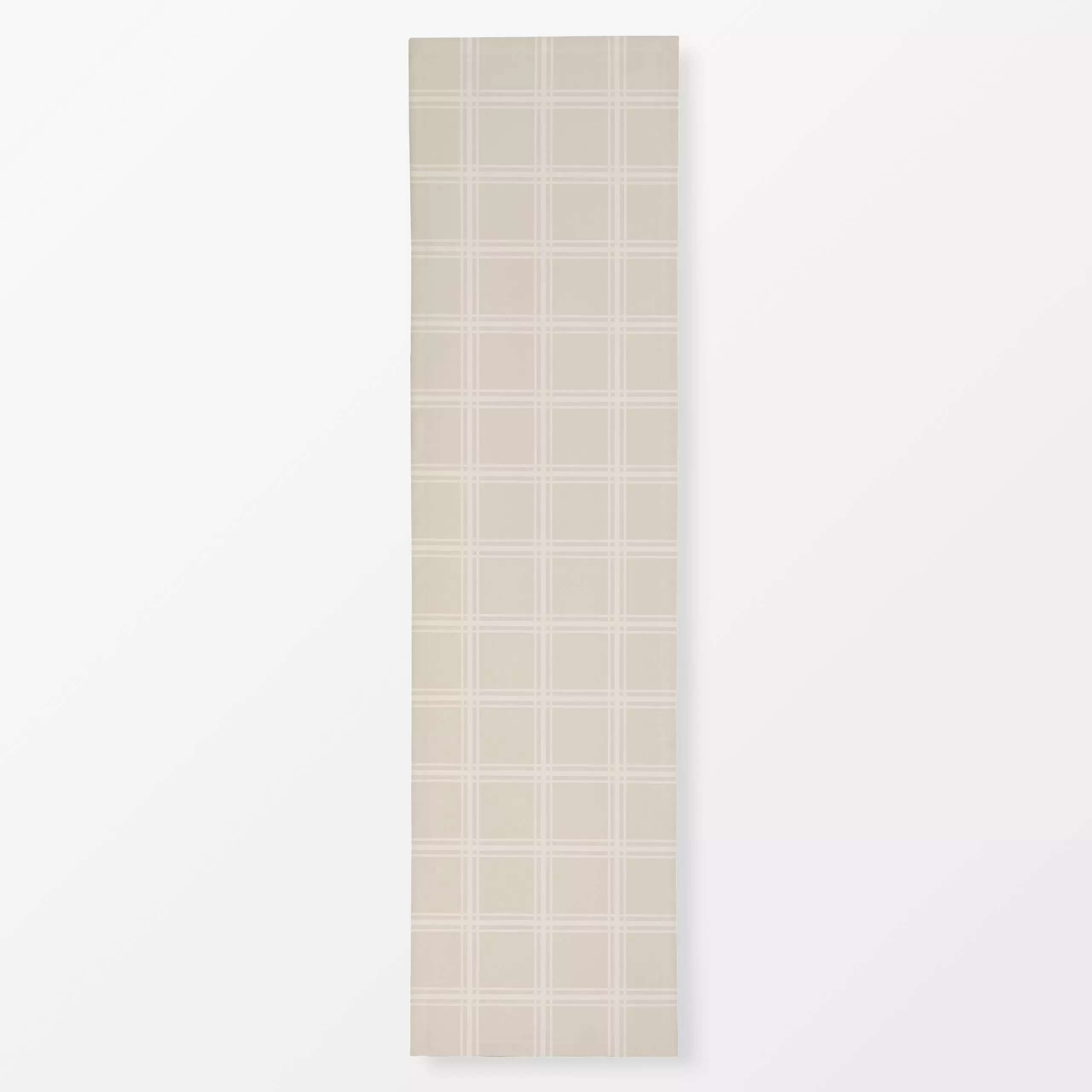 Tischläufer Autumn Checks beige white - Herbst, Winter, Symbole & Muster - von „Karen Menzenbach"; Muster, beige, grafisch, ...