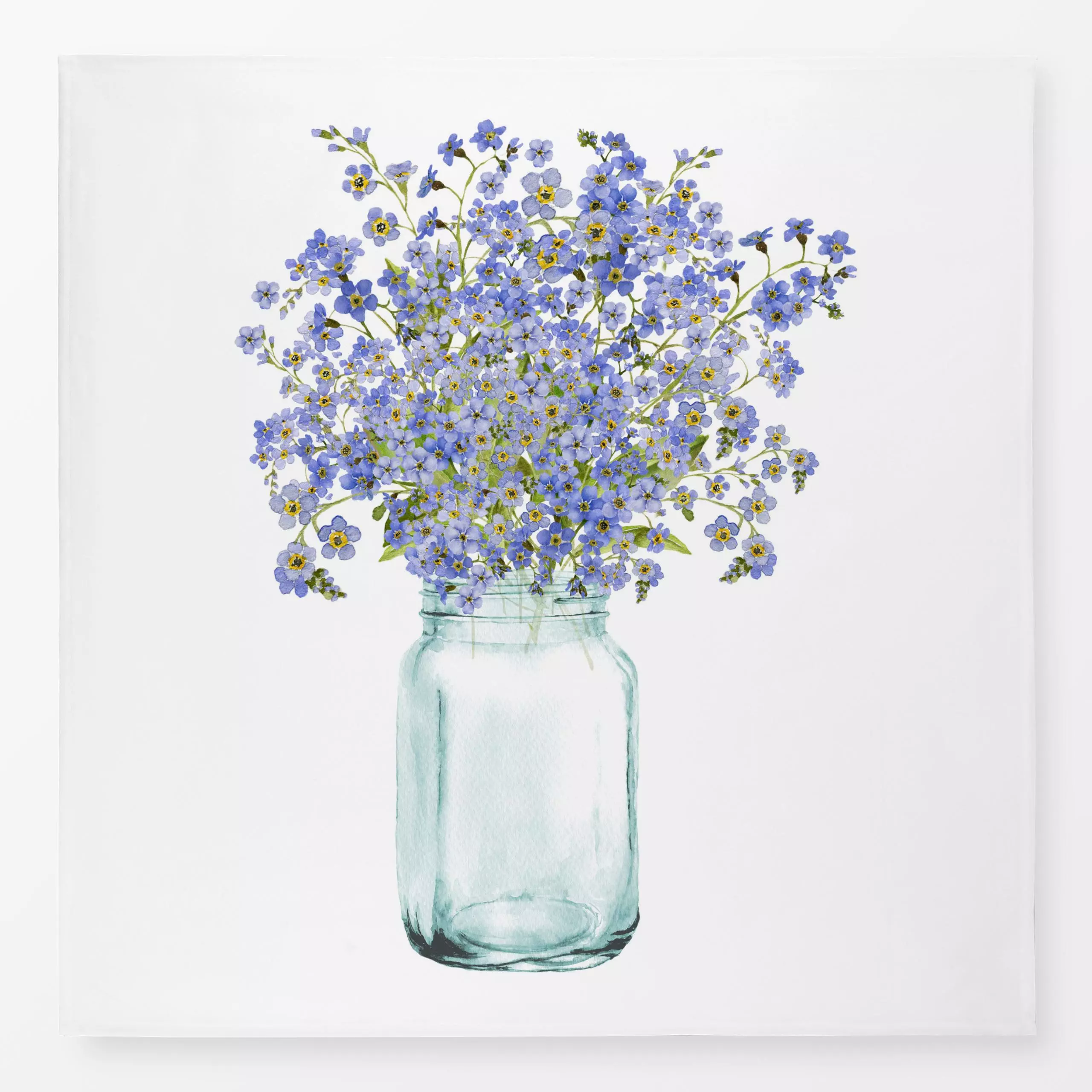Tischdecke Vergissmeinnicht Vase, Blumen, Sommer, von Uta Naumann