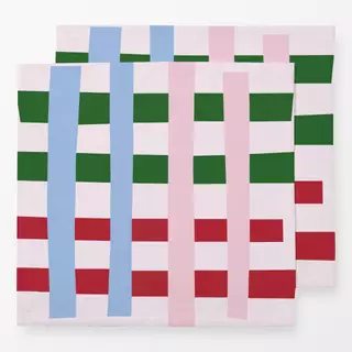 Servietten Weihnachtskaro hellrosa