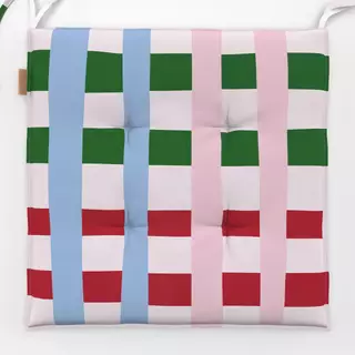 Sitzkissen Weihnachtskaro hellrosa