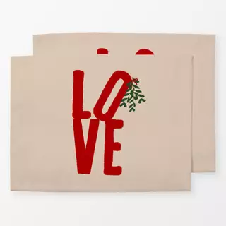 Tischset LOVE Mistelzweig Beige