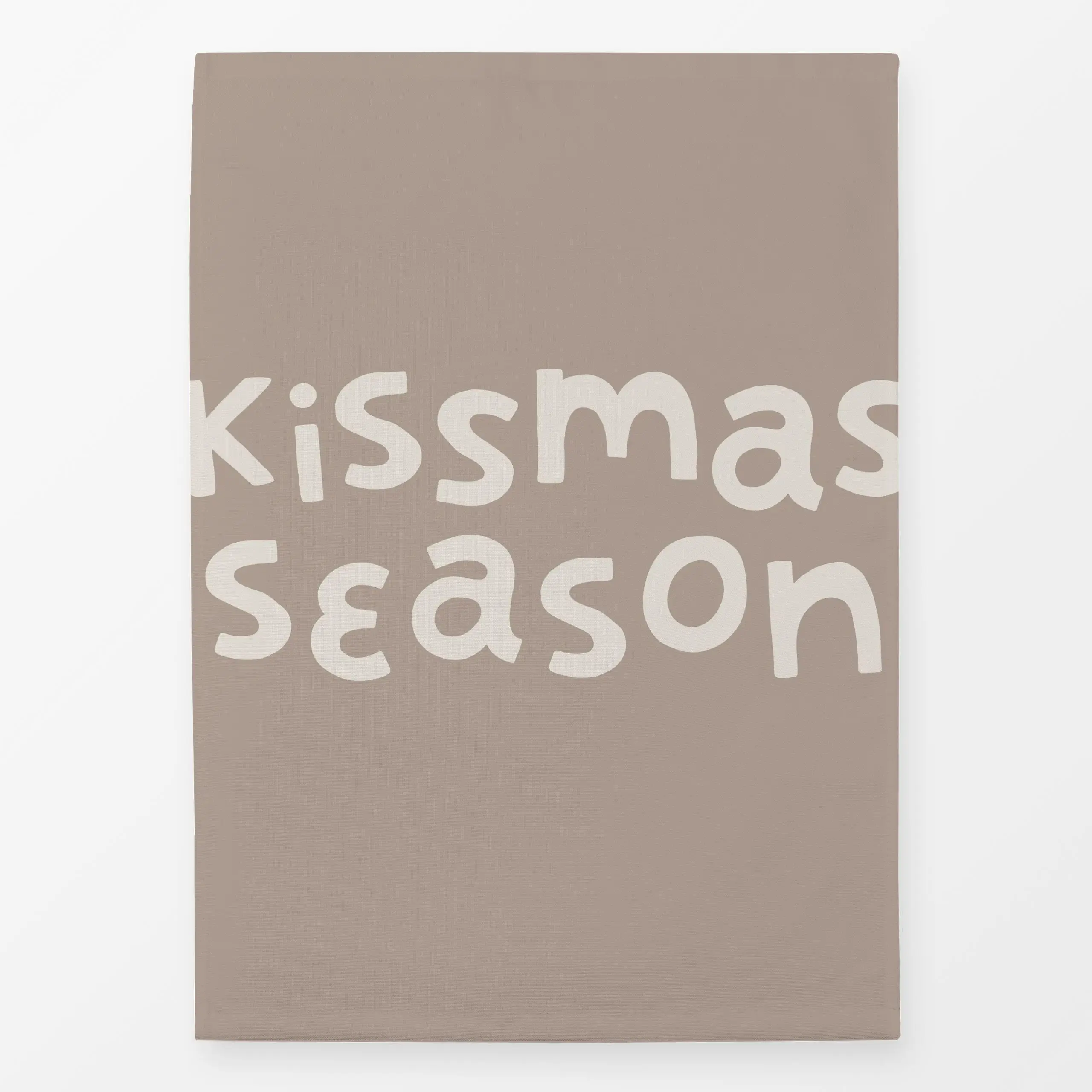 Geschirrtücher Kissmas Season - Sprüche & Schriftzüge, Weihnachten - von „Studio Kesse"; Merry Christmas, Weihnachten, beige...